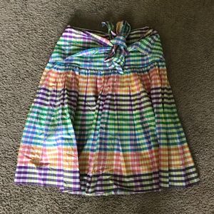 J, Crew Colorful Checkered Skirt With Bow